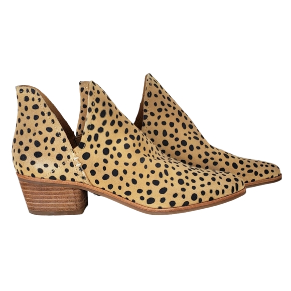 New dolce vita kasper suede leopard print slip on block heel western ankle boots - Picture 6 of 15